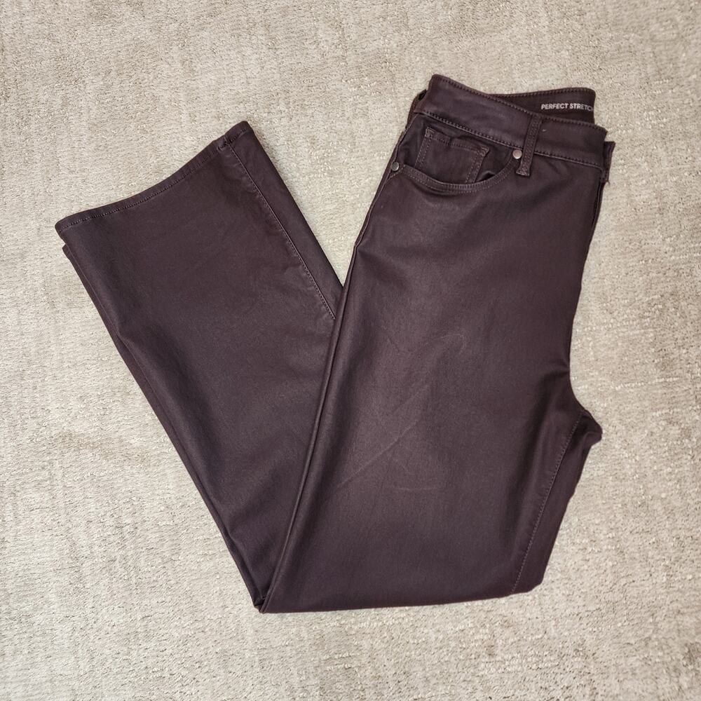 Chico's Brown Faux Leather Perfect Stretch Girlfriend Bootcut Pants 1.5 Medium